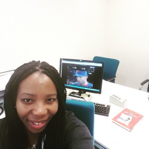 Watching the postgame interviews from my desk at work.